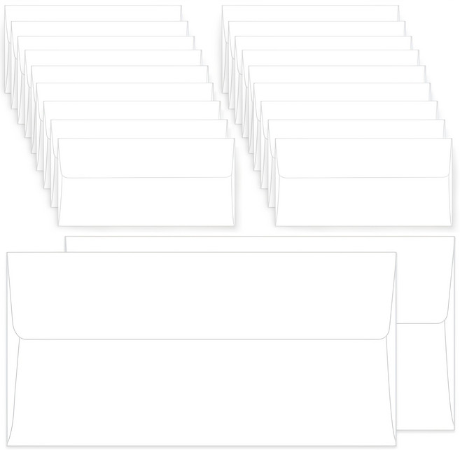 2Youngdesign 簡約橫式信封 170 x 85mm, 白色, 20個