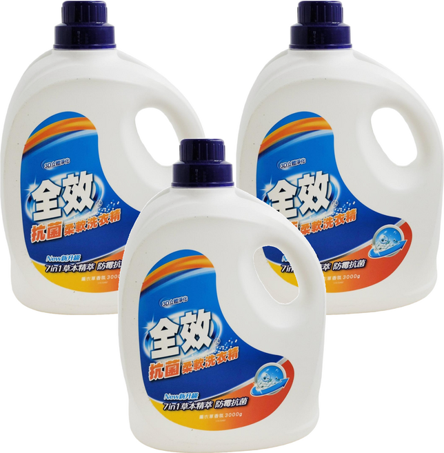 毛寶 全效 抗菌柔軟洗衣精 薰衣草香氛, 3kg, 3桶