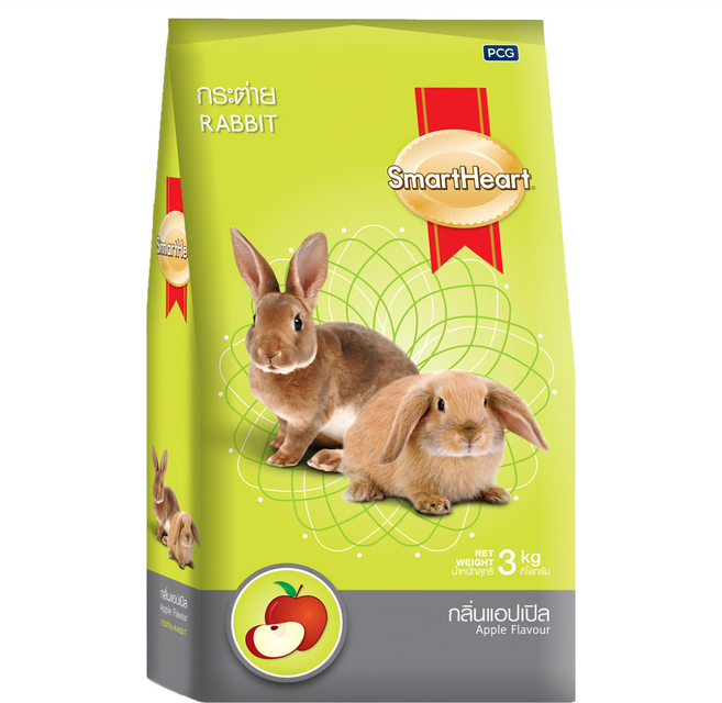 SmartHeart 慧心 寶貝兔子飼料, 蘋果口味, 3kg, 1包