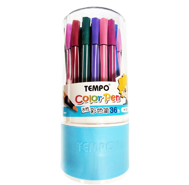 TEMPO 節奏牌 H-160彩色筆36色組, 藍色, 1罐