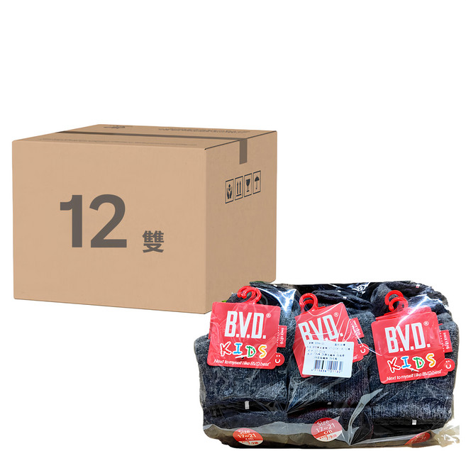 B.V.D. 學生童襪 12雙