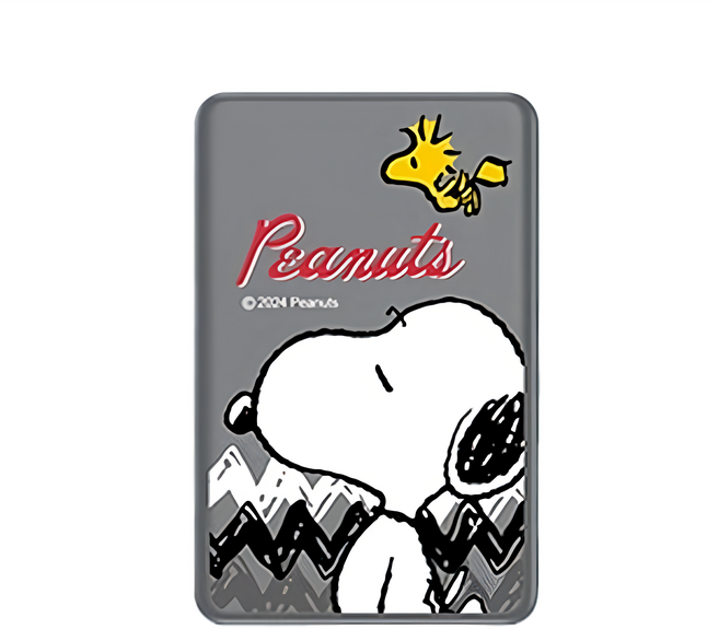 PEANUTS 史努比 20W PD超薄磁吸無線快充行動電源 10000mAh, PSN-141, 瞇眼款 灰色