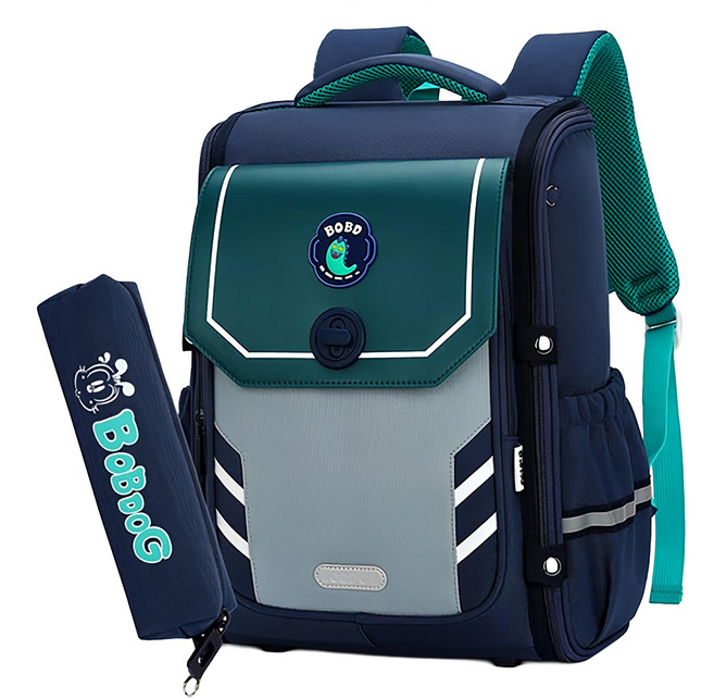 Kori Deer 可莉鹿 撞色超輕減壓護脊書包附筆袋-1-4年級