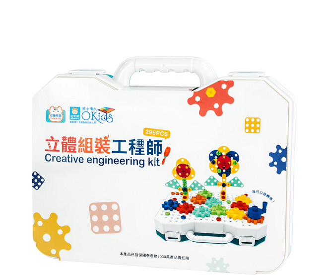 OKids 博士積木 立體組裝工程師 295pcs, 1盒, 多色