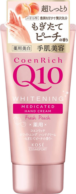 KOSE 高絲 CoenRich Q10 活齡 濃密美容護手霜 蜜桃香, 80g, 1條