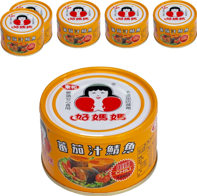 東和食品 How Mama 麻辣番茄汁鯖魚罐頭, 230g, 6罐