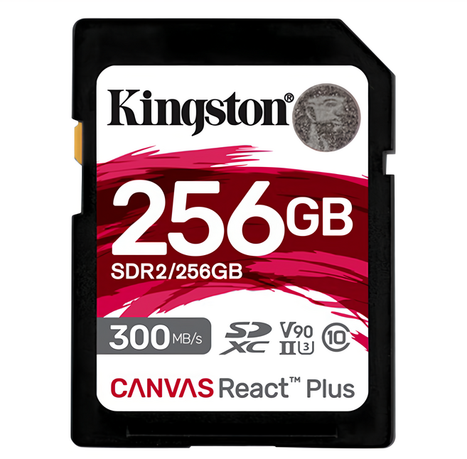 Kingston 金士頓 Canvas React Plus C10 USH-II V90 U3 8K 300MB/s SDXC記憶卡, 256GB, 1個