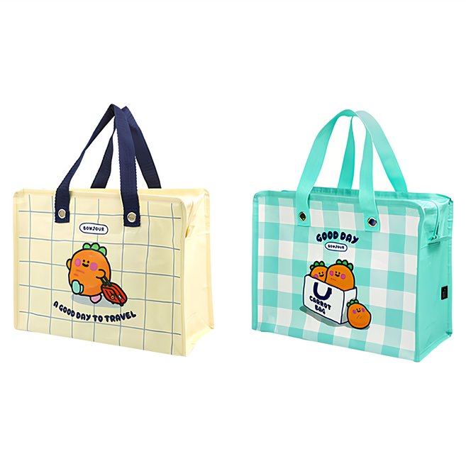 PINKFOOT 4000 紅蘿蔔帆布購物袋 兩件組, 1組, 黃色+薄荷綠