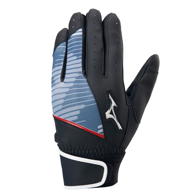 Mizuno 美津濃 打擊手套 1ETEA46598, 1雙, 黑色 + 藍色