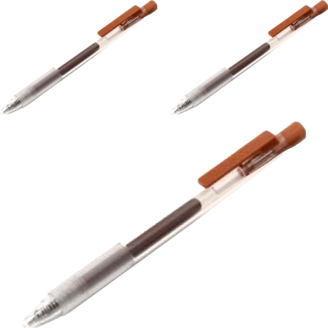 KaCO 速乾彩虹中性筆 0.5mm, 棕色, 3支