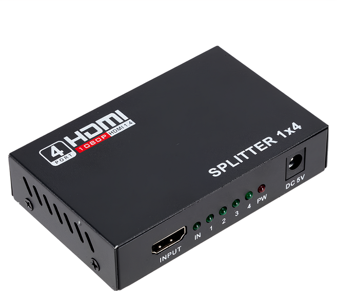 Alanview HDMI 一進四出分配器 DK104C 1080P 高畫質, 1個