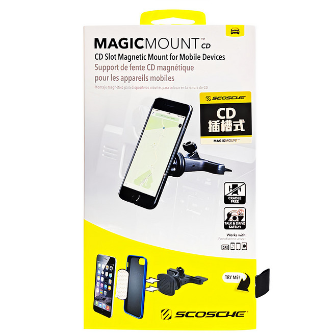 SCOSCHE CD插槽式磁鐵手機架 MAGCD2, 黑色, 1個