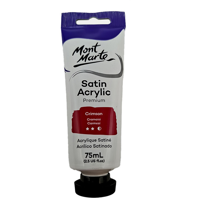 Mont Marte 蒙瑪特 75ml緞面壓克力顏料-深紅 PMSA7510, 75ml, 1色, 1條