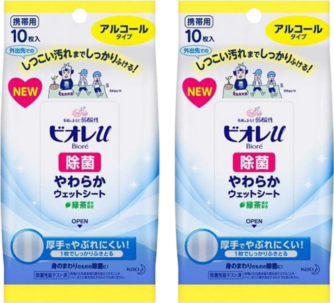 Biore 蜜妮 U手指消毒濕紙巾, 1入, 2包