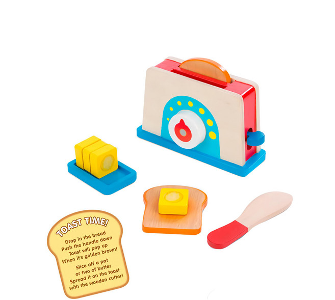 Melissa&Doug 瑪莉莎 玩食趣 木製烤吐司機組, 1組