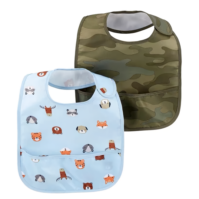 carter's 防水接漏圍兜口水巾2件組 柔軟舒適 防水易清潔