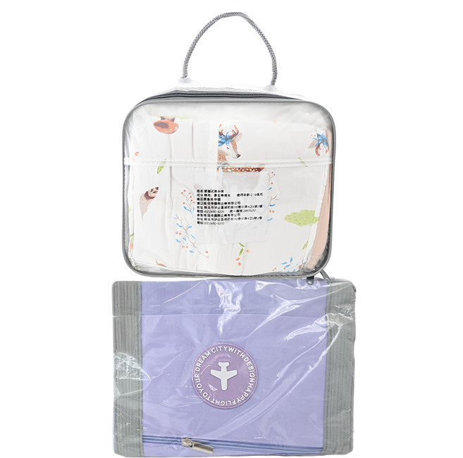 vanibaby 母嬰生活 機洗機烘 頂級純棉 嬰兒床中床豪華9件組 溫馨小鹿, 溫馨小鹿 旅行袋顏色隨機