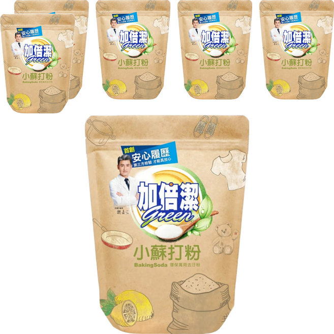 加倍潔 小蘇打環保萬用去污粉 天然清潔劑, 1kg, 6包