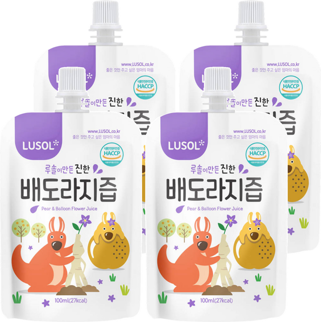 LUSOL 嬰幼兒果汁 雪梨桔梗 6個月以上, 100ml, 4包