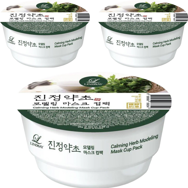 韓國 LINDSAY 台灣公司貨 杯裝軟膜粉 鎮靜藥草 28g, 1入, 3個