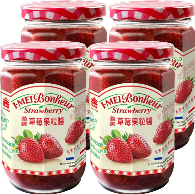 義美 草莓果粒醬, 300g, 4罐