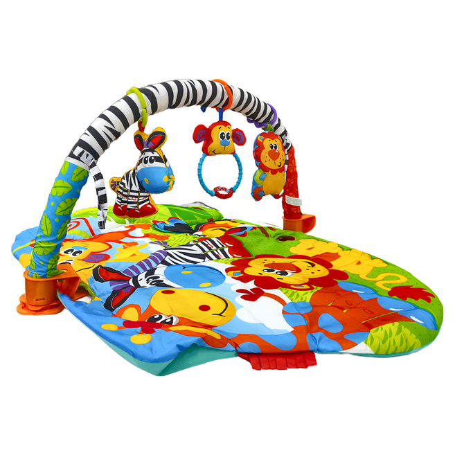 playgro 培高 5合1 Safari Super Gym 可愛健身遊戲墊, 多色, 1個