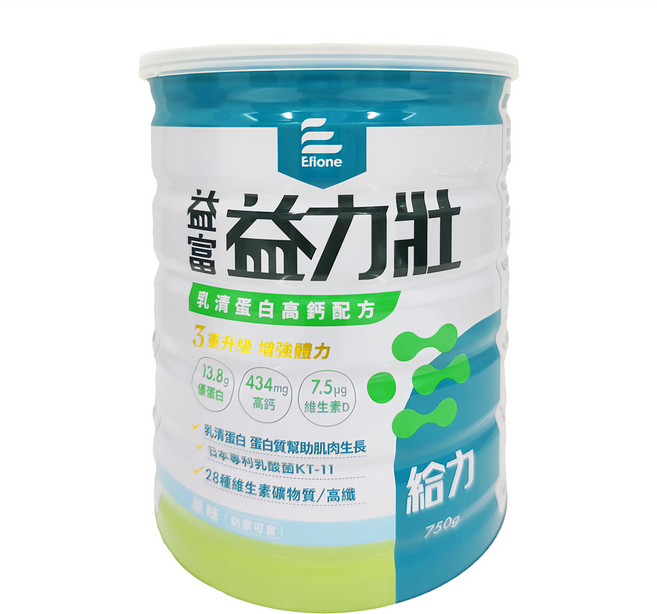 益富 益力壯 給力乳清蛋白高鈣配方, 750g, 1罐