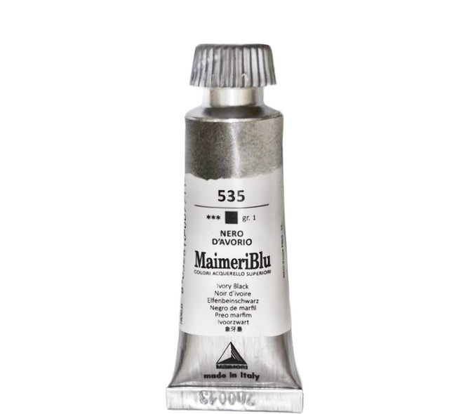 MaIMeRI 美利 管狀水彩 S1 535 象牙黑, 12ml, 1色
