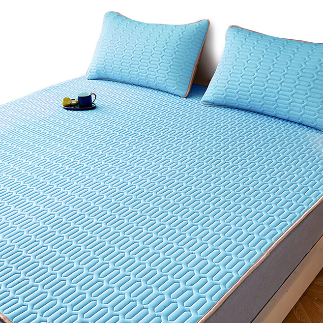 平單式超涼感乳膠冰絲涼墊 藍色, 涼感墊