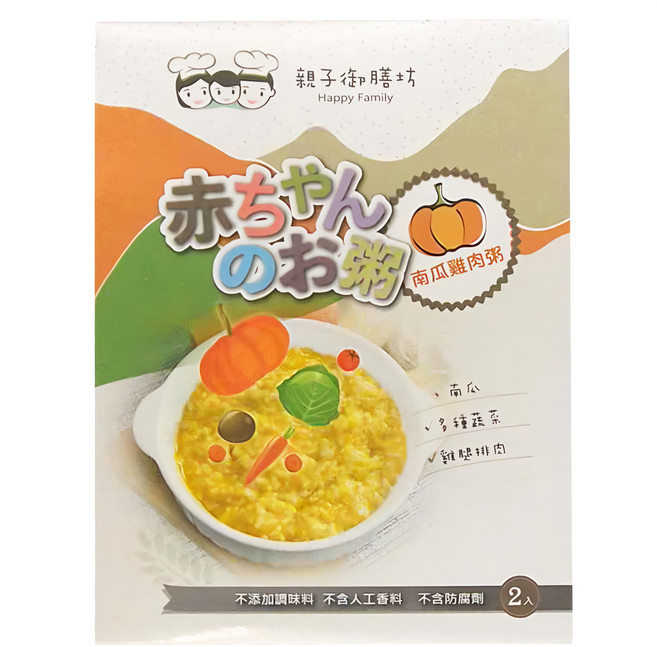 Happy Family 親子御膳坊 南瓜雞肉寶寶粥 2入, 300g, 1盒