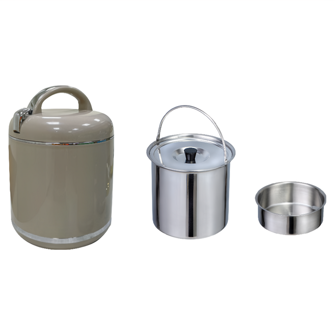 GOLDEN FIRE 火牌 燜燒鍋 CL-767A 2.0L 莫藍迪色系列 含內鍋、內鍋蓋、菜層, 暖灰色, 2L, 1個