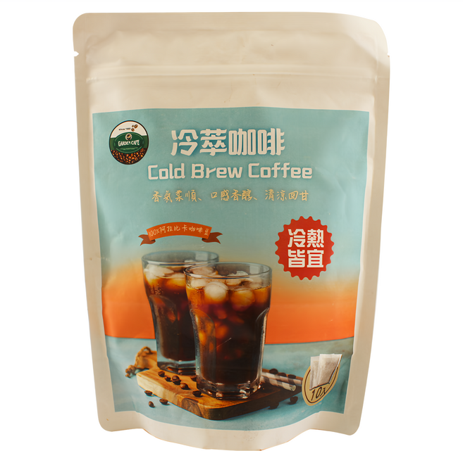 GARDEN CAFE 花園咖啡 冷萃咖啡 浸泡式, 15g, 10包, 1袋