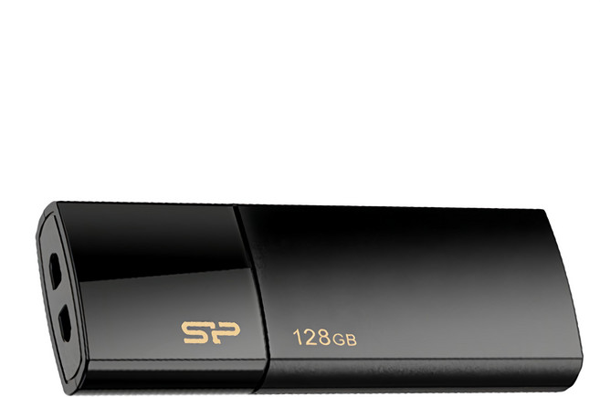 Silicon Power 廣穎電通 Blaze B05 USB3.2 GEN1 不掉蓋隨身碟 黑色, 1個, 128GB