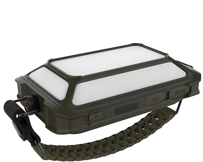 KZM OUTDOOR 工業風行動電源LED燈 14 x 8.5 x 4cm 394g, 軍綠色, 1個