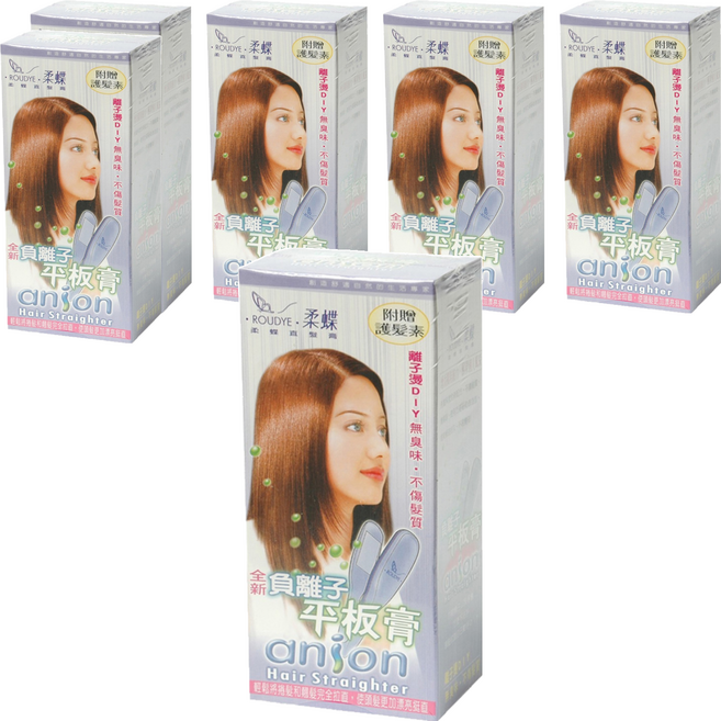 Roudye 柔蝶 DIY離子燙平板膏 第一劑120ml+第二劑110ml, 6盒, 180g