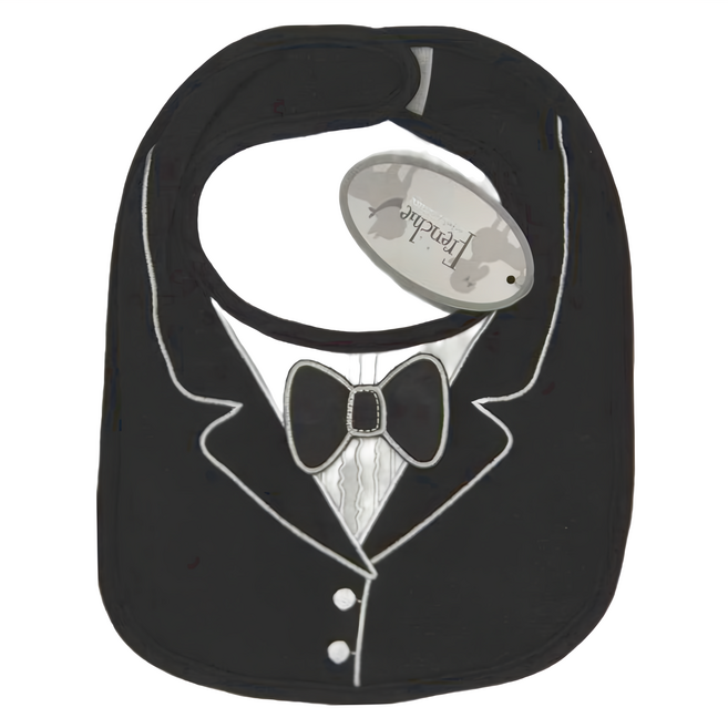 Frenchie mini couture 經典燕尾服圍兜, 黑領結 黑色, 1件, 1件