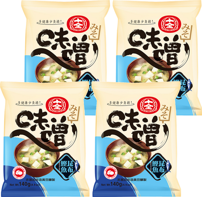 十全 鰹昆布味噌 140g 添加鰹魚粉及昆布, 4包