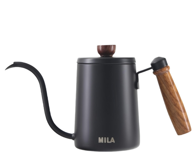MILA 木柄鶴嘴手沖壺 ML-A6606, 600ml, 1個, 壺身 + 壺蓋