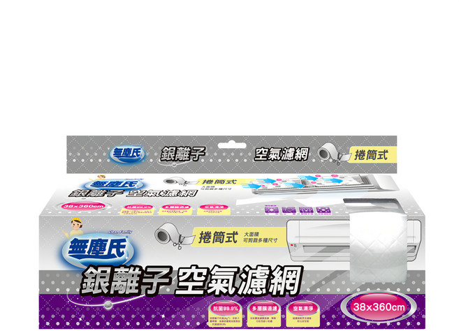 無塵氏 銀離子 捲筒式空氣濾網, 不適用, 1盒