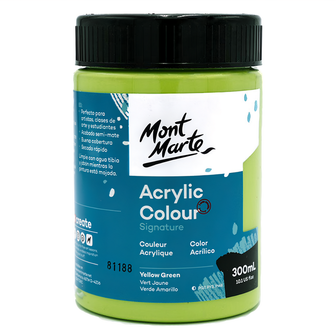 Mont Marte 蒙瑪特 壓克力顏料 300ml 黃綠色, 1色