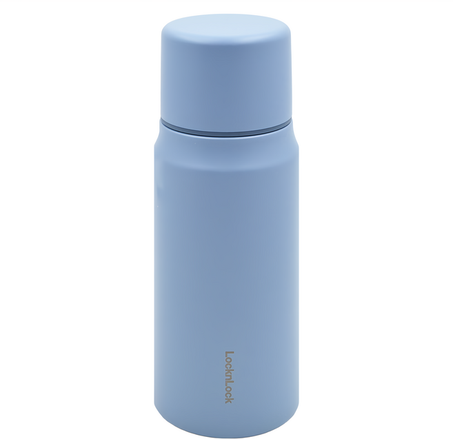LocknLock 樂扣樂扣 Maman Cup 一鍵式真空保溫瓶, 藍色, 355ml, 1個