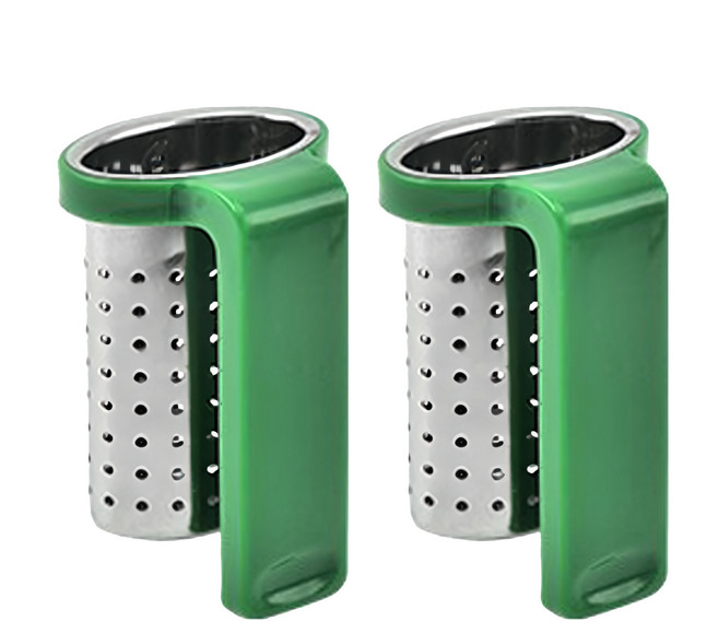 WE CHAMP 茶濾網不鏽鋼掛式 WTB-409 深綠色, 2個