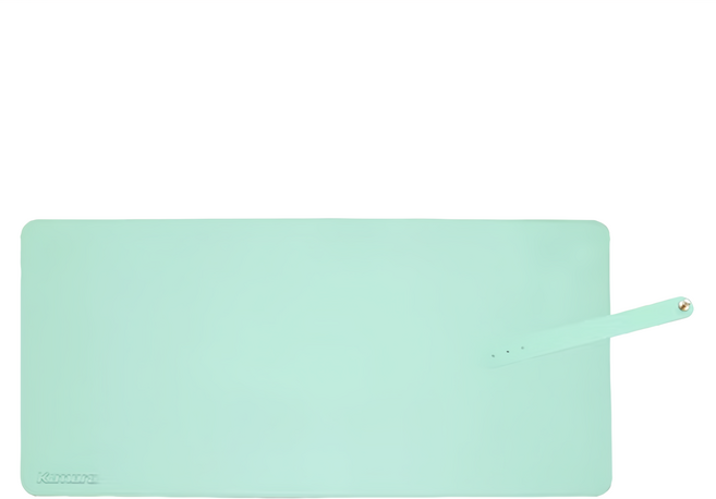 Kamera 佳美能 皮革桌墊 防水防污 一體成型 附皮革收納帶, 薄荷綠