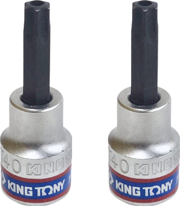 KING TONY 金統立 專業級工具3/8"DR.六角星型中孔起子頭套筒 KT302740, 2個