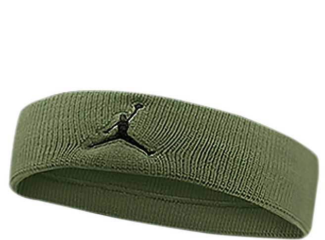 NIKE 耐吉 JORDAN 喬丹 DRI FIT 單色頭帶, 軍綠色, 1個