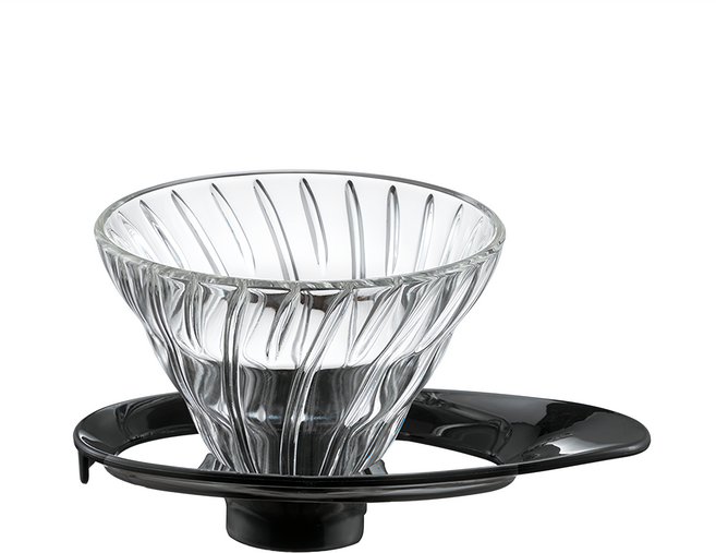 HARIO 好璃奧 V6 #01玻璃濾杯 旋風黑, 玻璃濾杯, 1個, 1~2杯