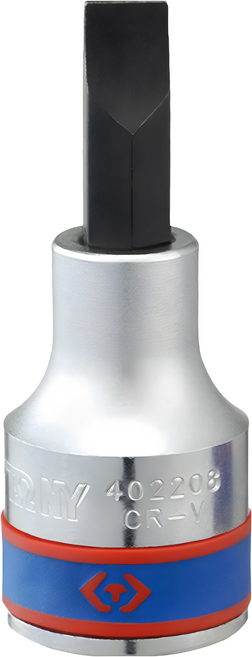 KING TONY 金統立 1/2"DR.一字起子頭套筒 KT402208 耐用防滑 適用多種螺絲, 1個