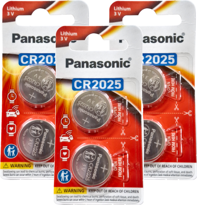 Panasonic 台灣公司貨 鋰鈕扣電池 CR-2025PT/2B, 2顆, 3組