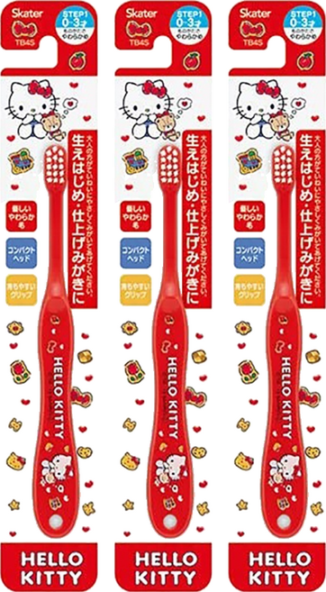 Skater 牙刷 0~3歲, Hello Kitty, 3支, 1入