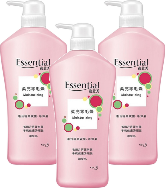 Essential 逸萱秀 瞬效修護系列潤髮乳 柔亮零毛燥, 700ml, 3瓶